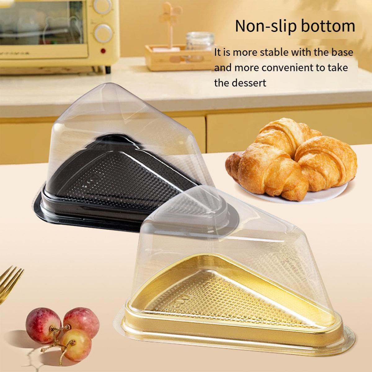100pcs Triangle Cake Boxes for Bakery Packaging Pastry Gift Boxes for Parties - Black-7x14x6cm