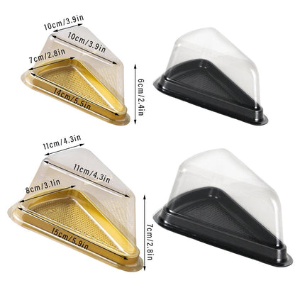 100pcs Triangle Cake Boxes for Bakery Packaging Pastry Gift Boxes for Parties - Gold-8x15x7cm