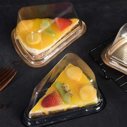 100pcs Triangle Cake Boxes for Bakery Packaging Pastry Gift Boxes for Parties - Gold-8x15x7cm