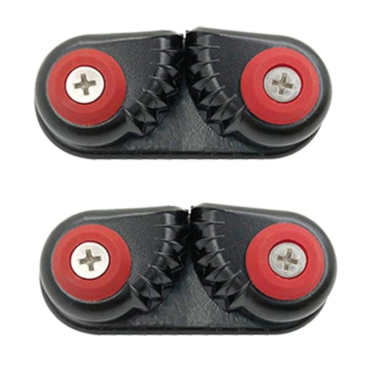 Rope Clamp Set 2PCS Aluminum Alloy Black Clip Plate Sailboat Kayak Canoe Outdoor
