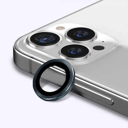 For iPhone 14/14 Plus Metal Camera Lens Glass Screen Protector - Black