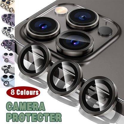 For iPhone 14/14 Plus Metal Camera Lens Glass Screen Protector - Blue