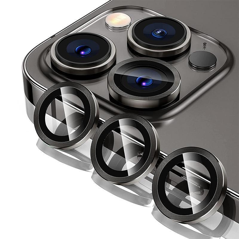 For iPhone 14/14 Plus Metal Camera Lens Glass Screen Protector - Gold