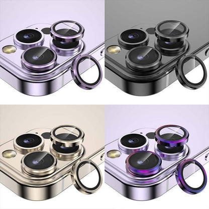 For iPhone 14/14 Plus Metal Camera Lens Glass Screen Protector - Grey