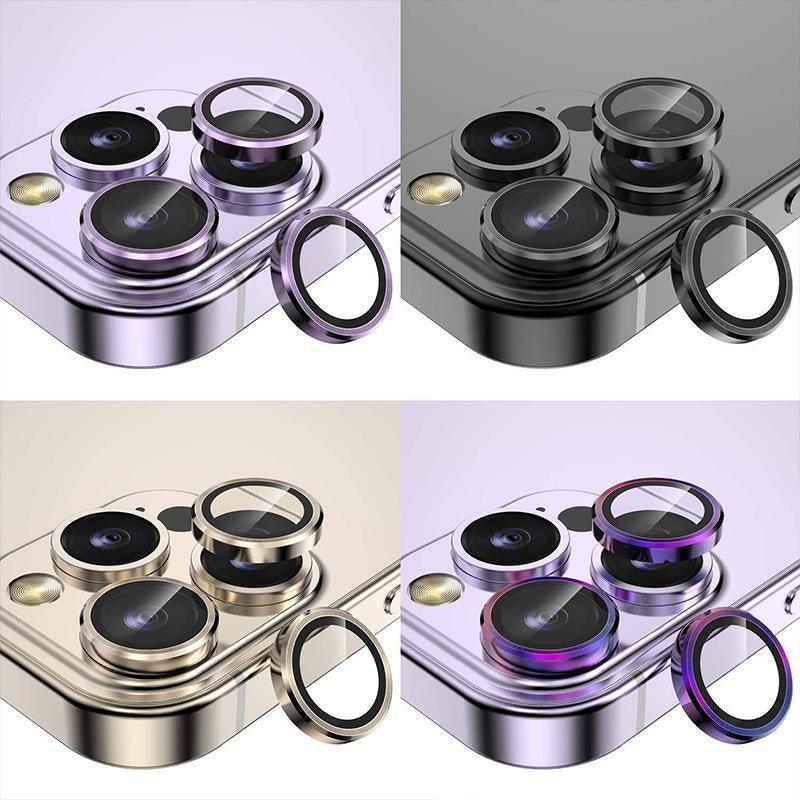 For iPhone 14/14 Plus Metal Camera Lens Glass Screen Protector - Rainbow