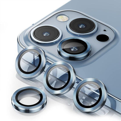 For iPhone 14/14 Plus Metal Camera Lens Glass Screen Protector - Silver
