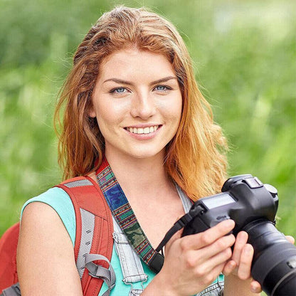 Camera Strap Compatible With Sony Nikon Olympus Dslr Canon Vintage Shoulder Neck - Blue