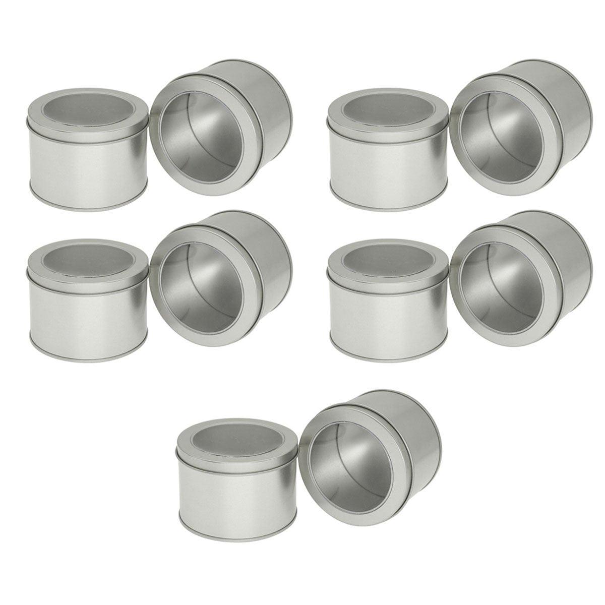 10pcs Open Window Cake Tin Box Bakery Biscuit Packaging Storage Tin Box Set - Gold