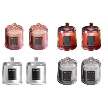 2Pcs Smokeless Glass Aromatherapy Candles Scented Gift Set for Relaxation - Freesia