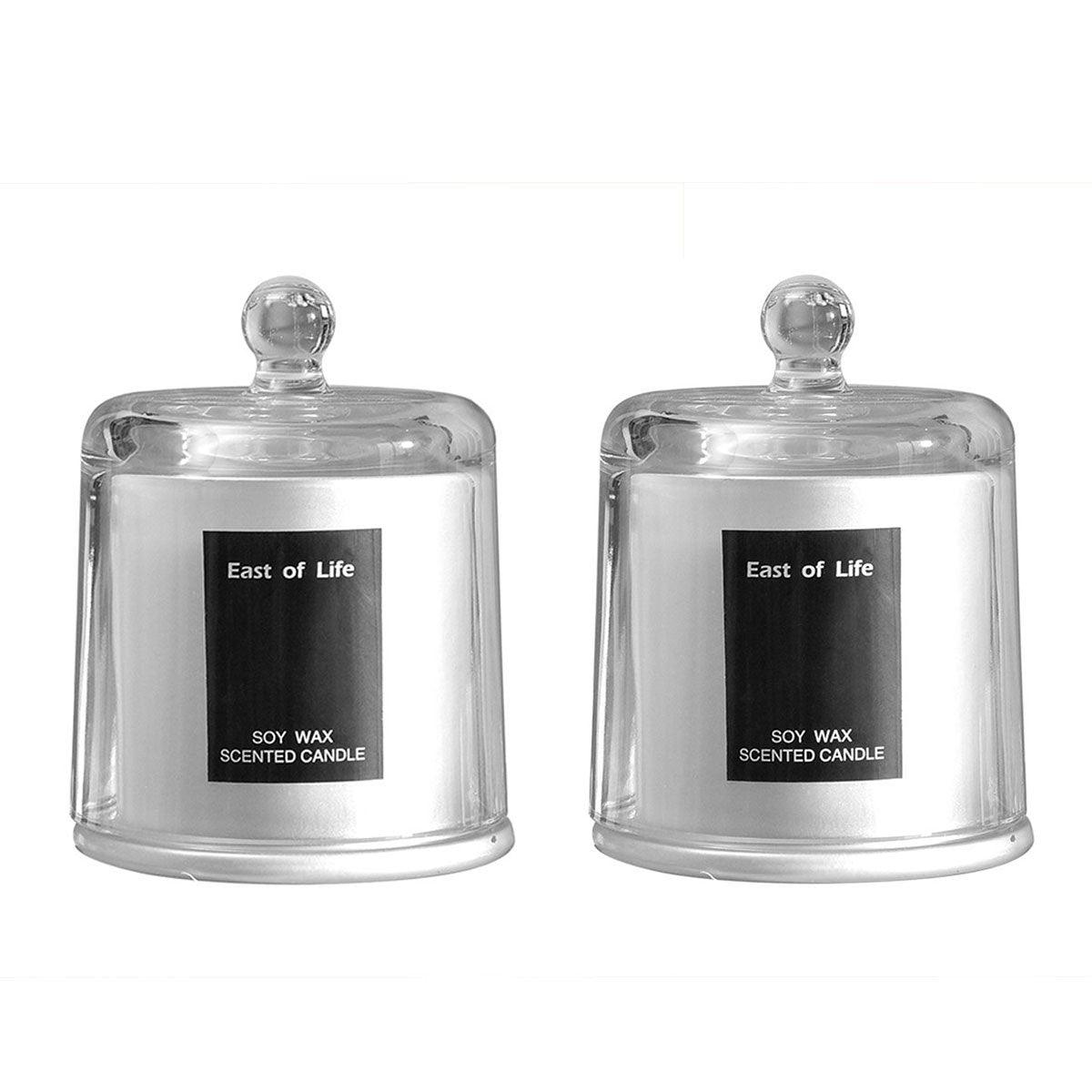 2Pcs Smokeless Glass Aromatherapy Candles Scented Gift Set for Relaxation - Freesia