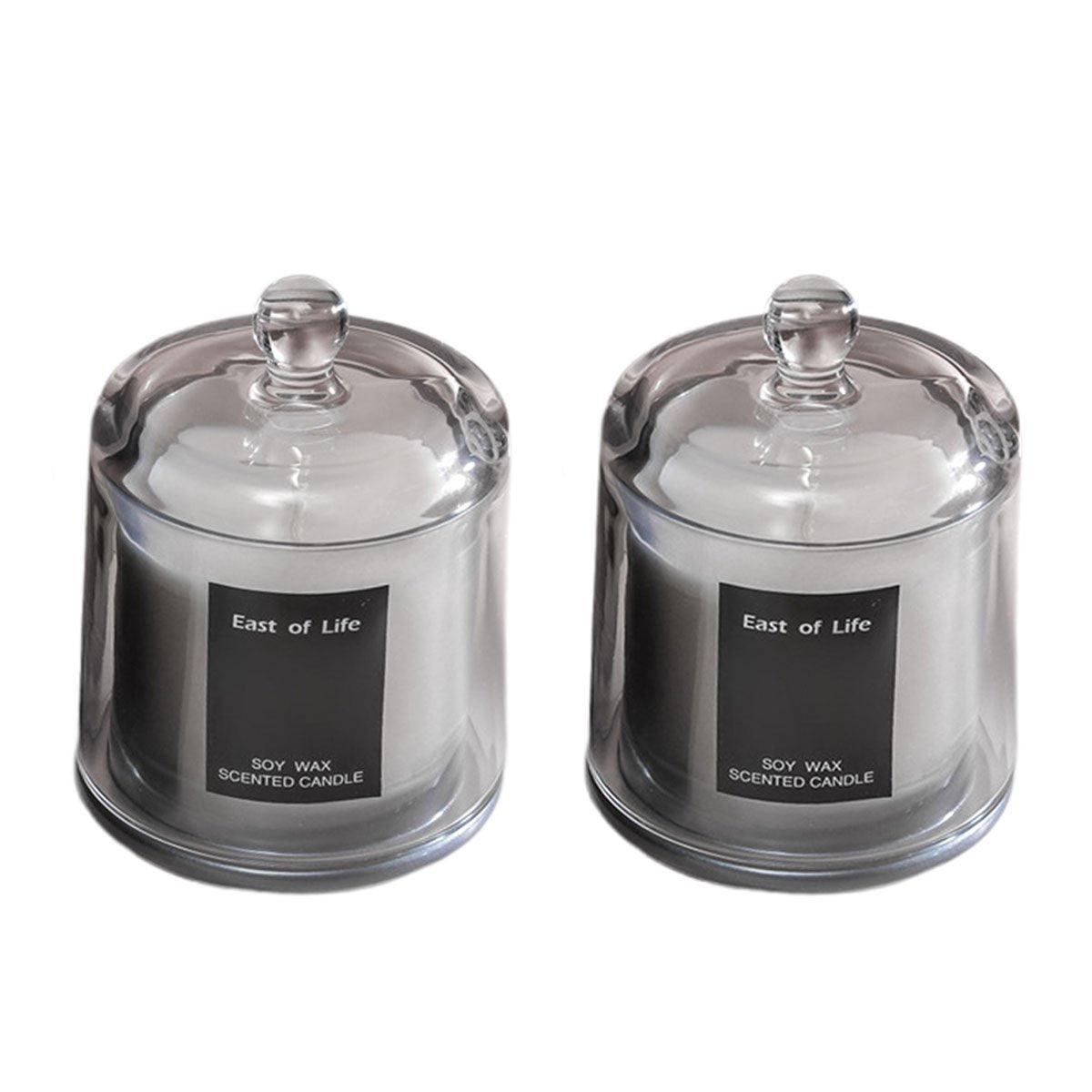 2Pcs Smokeless Glass Aromatherapy Candles Scented Gift Set for Relaxation - Lime Basil