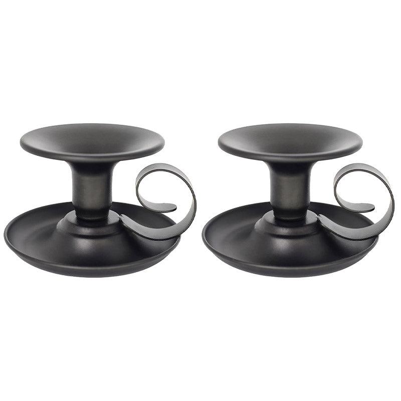 2pcs European Iron Candle Holders for Candlelight Dinner Decorative Lighting - Gold