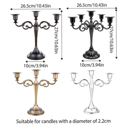 3/5 Arms Alloy Candle Holder Stand Candlesticks Candelabra Wedding Home Decor - 3-Bronze