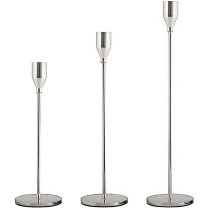 Set of 3 Decorative Candlestick Holder Candle Stand for Wedding / Dinner / Party - French Gold