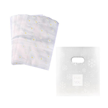 100Pcs Clear Daisy Cookie Bags with Handle - Party Candy Packaging - Daisy