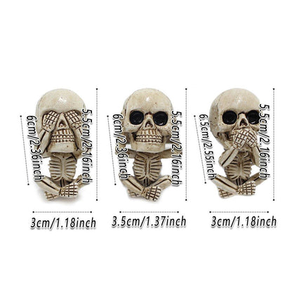 3pcs Ghost Head Car Decoration Accessories Halloween Ornament Vehicle Interior