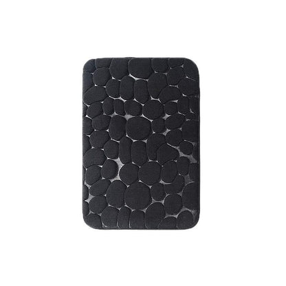 40x60cm Non-Slip Memory Foam Bath Mat Super Absorbent Floor Rug for Bathroom Use - Black
