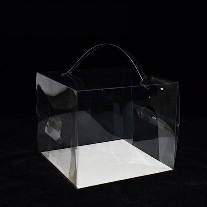 30x Transparent Disposable Cake Boxes with Handles Premium Quality Packagin - 30pcs-5inch-15*15*13cm