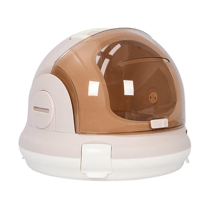 Portable Cat Carrier Space Capsule Large Capacity Aviation Travel Kitty Basket - Grey