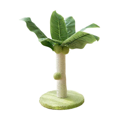 Cat Scratching Coconut Tree Kitten Post Sisal Covered Scratcher Pole Toy 32/38cm - S