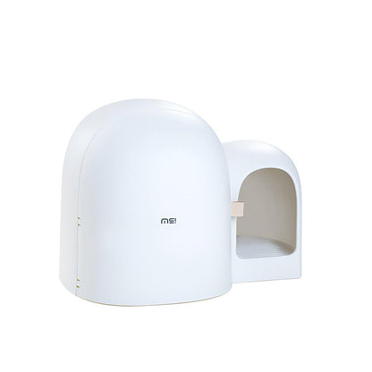 Fully Enclosed Cat Litter Box Large Small Deodorant Anti-Splash Sand Tray Toilet - White