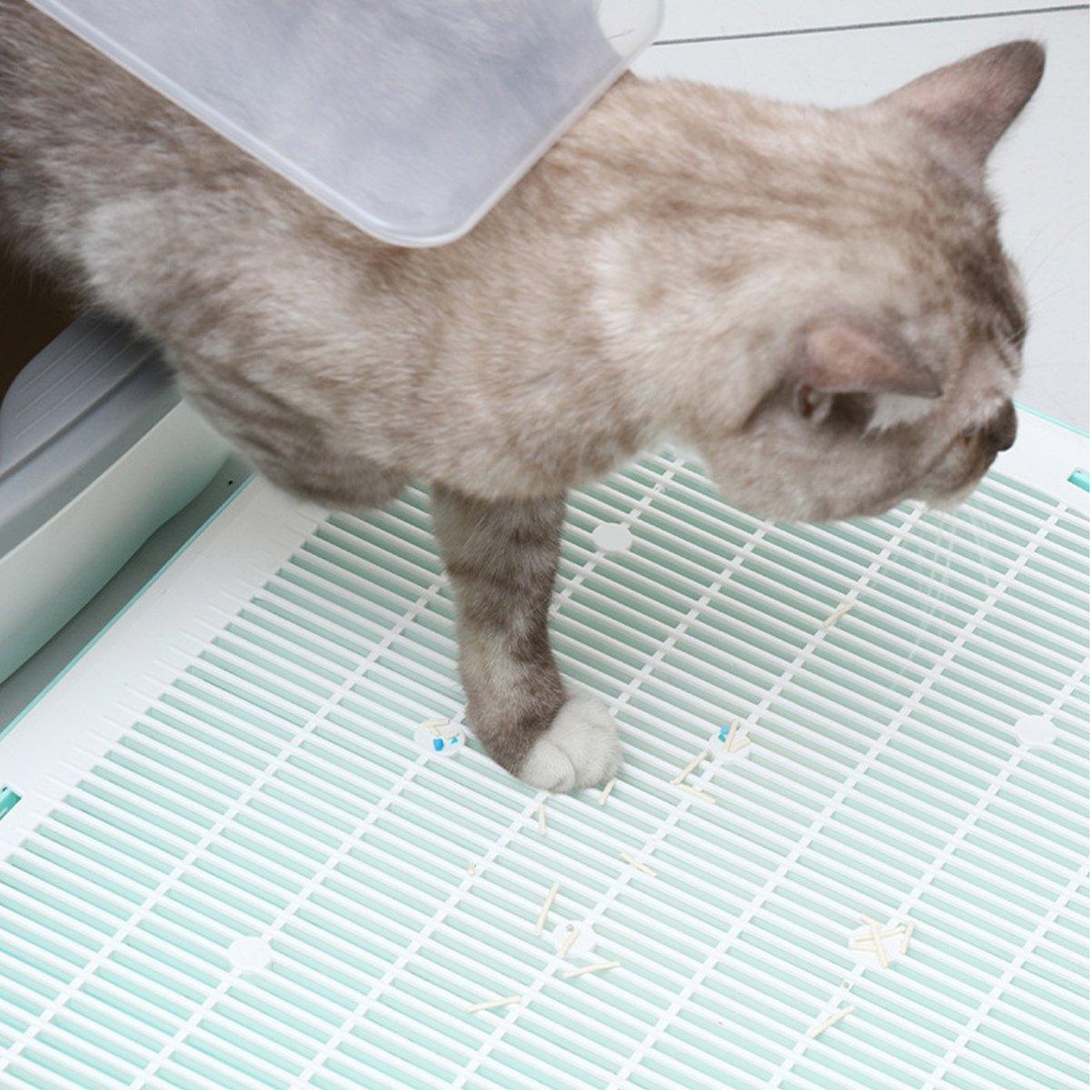 Anti Spill Cat Litter Mat Double Layer Pet Toilet Mat for Litter Box - Blue