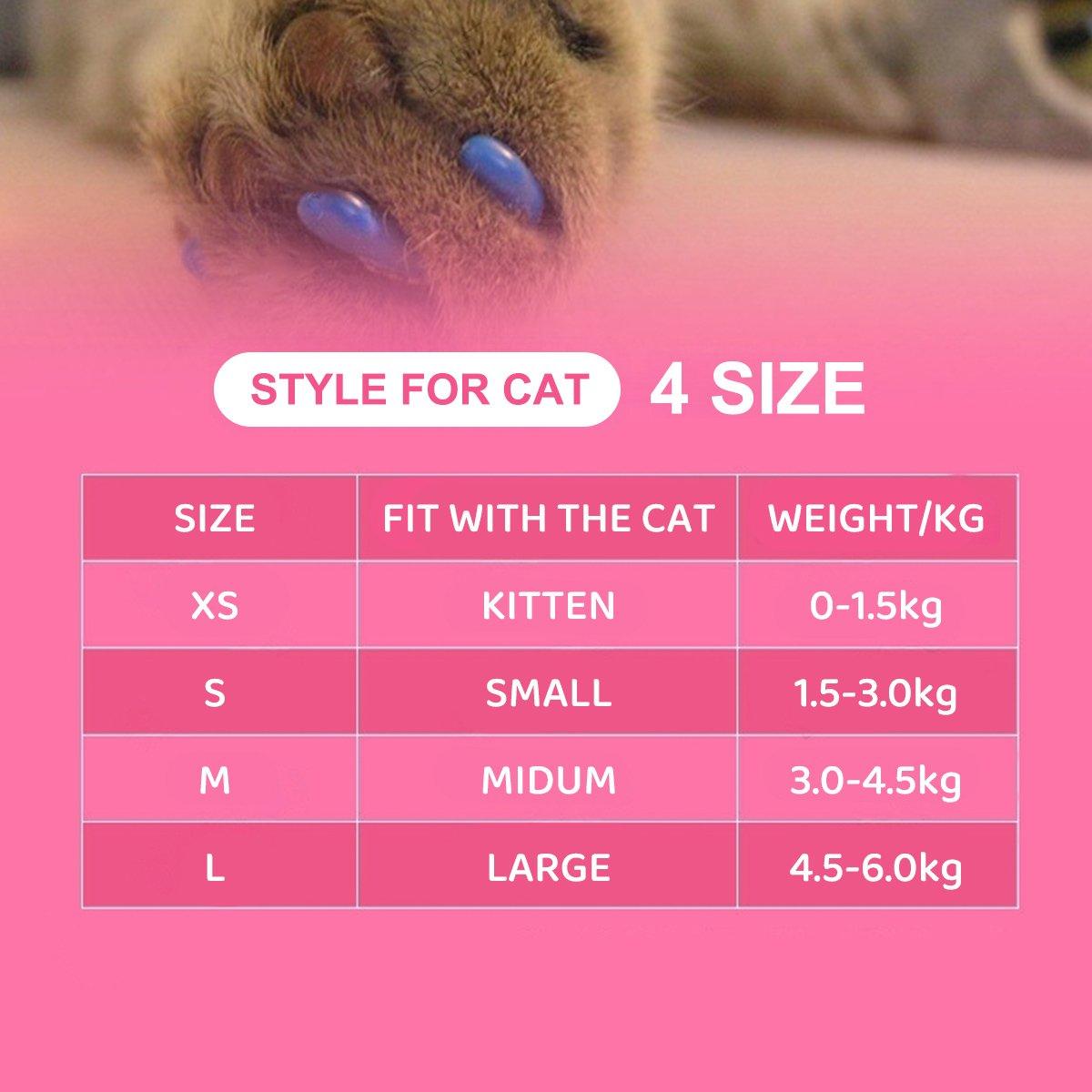 100PCS Anti Scratch Paw Covers for Cats and Kittens Nail Protector Soft Paw - Flat-L
