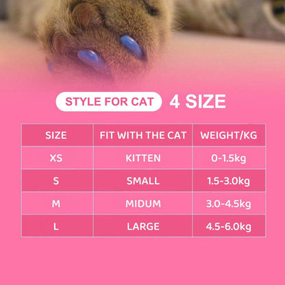 100PCS Anti Scratch Paw Covers for Cats and Kittens Nail Protector Soft Paw - Flat-L