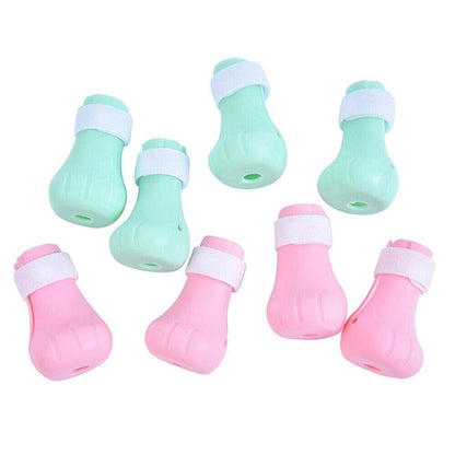 4pcs Cat Bathing Grooming Anti-Scratch Silicone Pet Socks for Bathing Feeding - Green