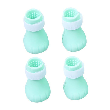 4pcs Cat Bathing Grooming Anti-Scratch Silicone Pet Socks for Bathing Feeding - Green
