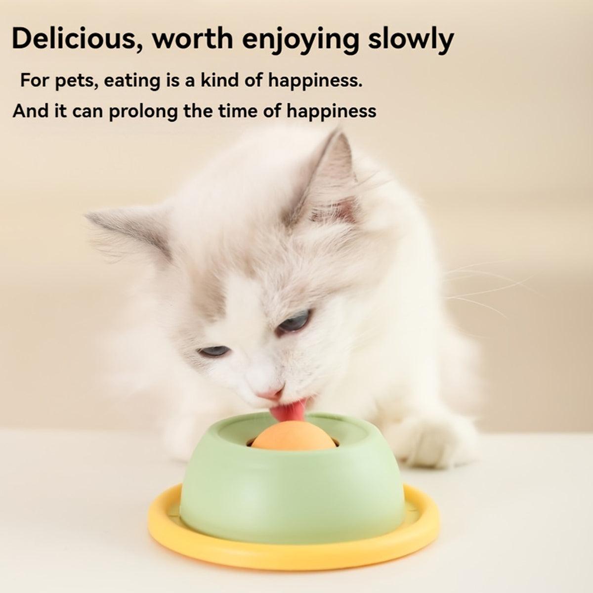 Cat Lick Toys Slow Food Tray Tease Interactive Cat Toy for Eating and Fun - Green