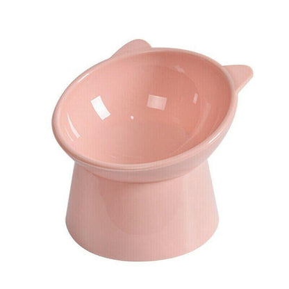 Elevated Pet Bowl Cat Dog Feeder Food Water High-Foot Anti Vomiting Tilted Bowl - Blue