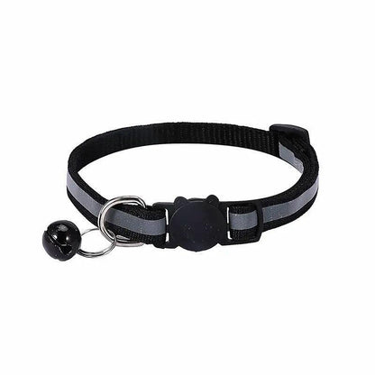 Reflective Cat Collar with Breakaway Buckle and Bell Adjustable for Small Pet Use - Yellow