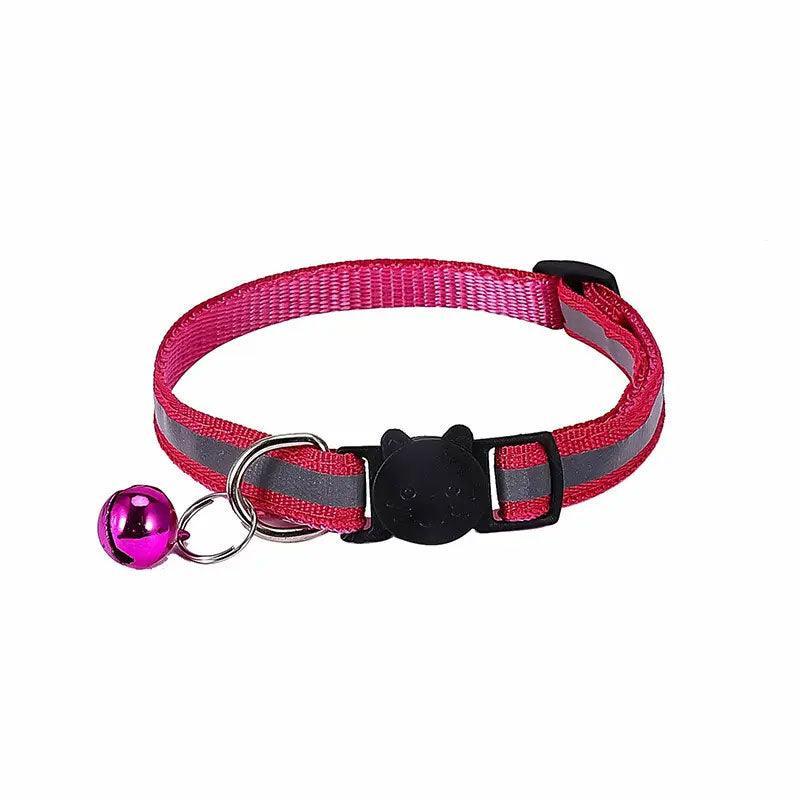 Reflective Cat Collar with Breakaway Buckle and Bell Adjustable for Small Pet Use - Yellow
