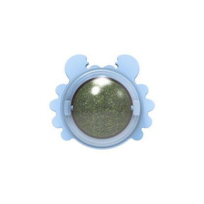 2PCS Rotatable Catnip Mint Ball Cat Treat Toys Licking Snack Cat Molar - Green