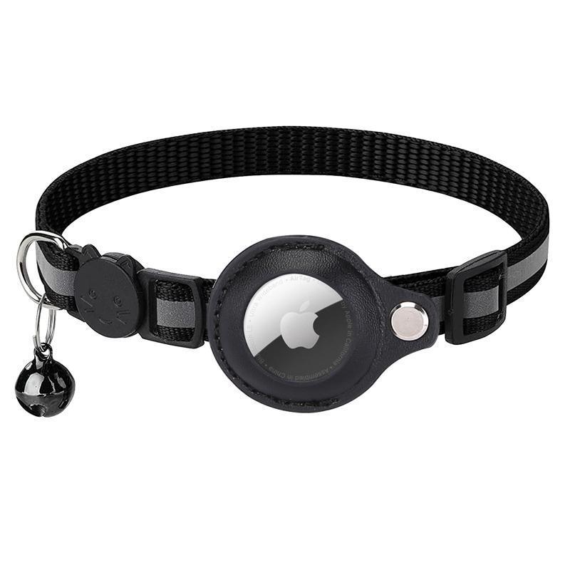 Reflective Pet Collar with Holder for AirTag Tracker – Anti-Lost Cat Dog Tag - Pink