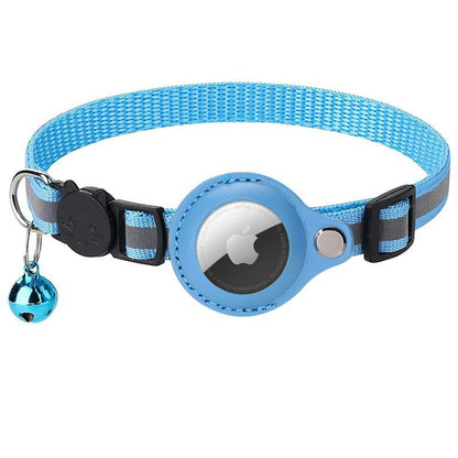 Reflective Pet Collar with Holder for AirTag Tracker – Anti-Lost Cat Dog Tag - Purple