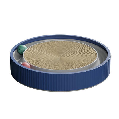Cat Scratcher Lounge Bed Toy 40cm Round Foldable Cardboard Pad with Ball Track - Replacement Pad