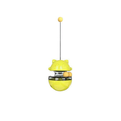 Cat Treat Dispenser Toy Ball Kitten Selfplay Interactive Tumbler Multifunction - Green