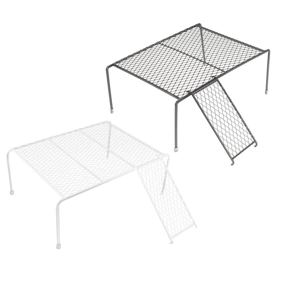 Metal Iron Chicken Feeding Ladder Grid Shelving Landscaping Platform Supplies - Black-L
