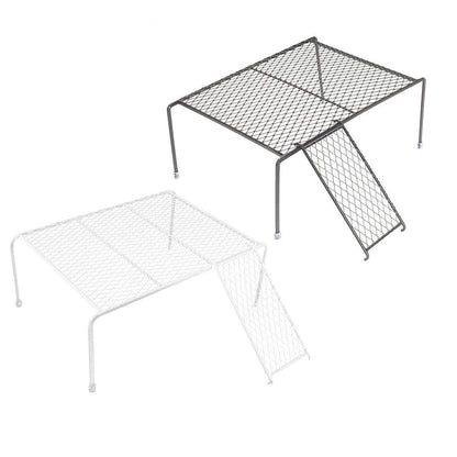 Metal Iron Chicken Feeding Ladder Grid Shelving Landscaping Platform Supplies - Black-S