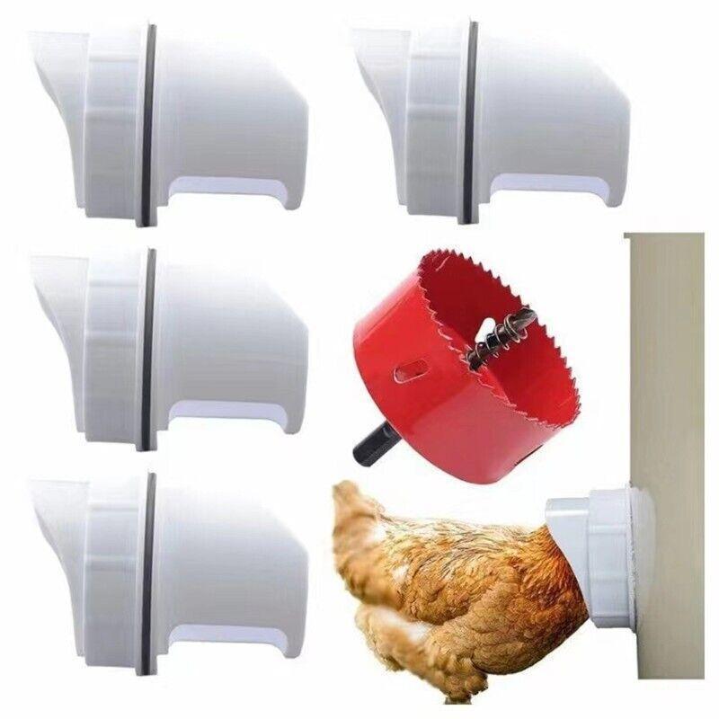 New Chicken Feeder Poultry Pro Feeder Diy Port Pvc Gravity Fed Chicken Feeder - 1 PC Hole Saw