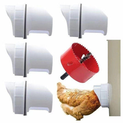 New Chicken Feeder Poultry Pro Feeder Diy Port Pvc Gravity Fed Chicken Feeder - 2 PCS Ports (No Hole Saw)