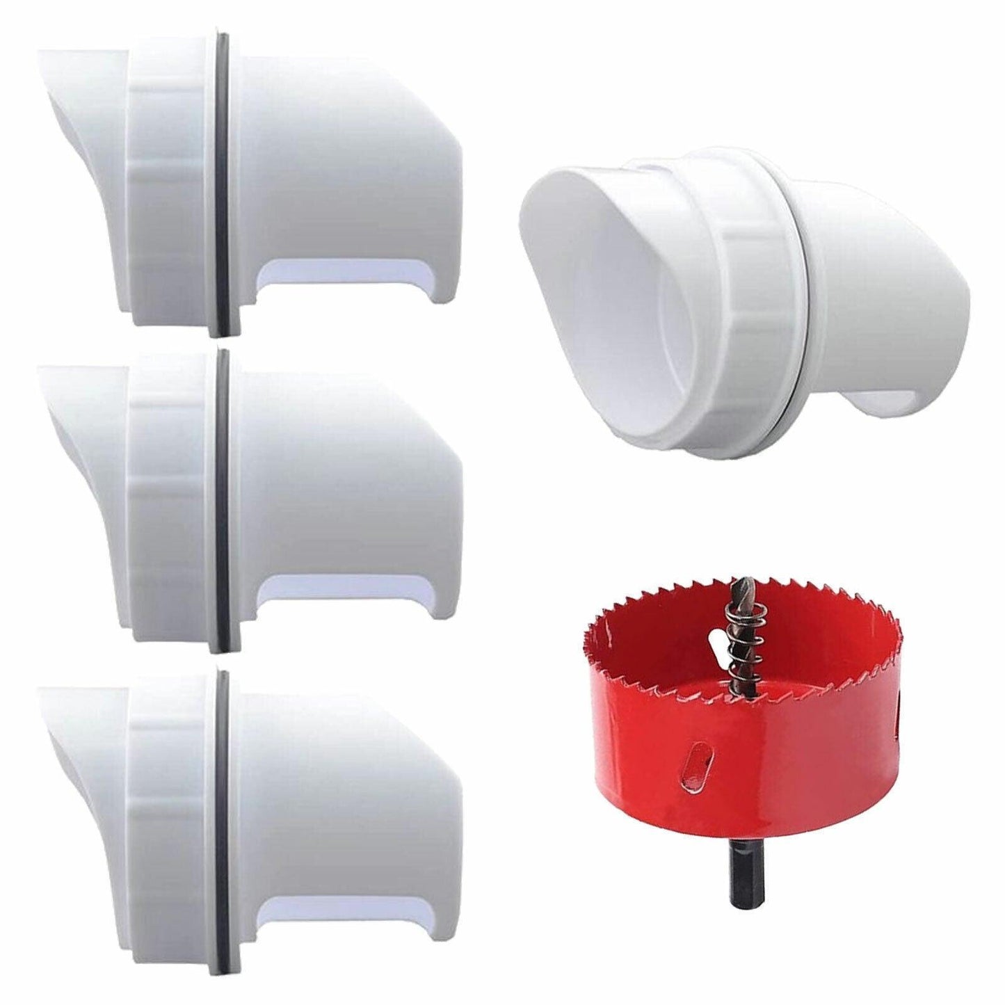 New Chicken Feeder Poultry Pro Feeder Diy Port Pvc Gravity Fed Chicken Feeder - 2 PCS Ports (No Hole Saw)