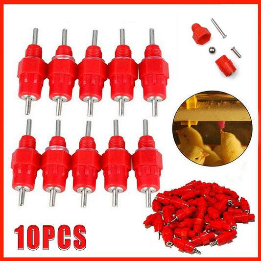 10 PCS Automatic Nipple Water Valves for Poultry and Duck Feeding