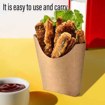 100pcs Kraft Paper Popcorn Box Folding Baking Box Party Snack Treat Container - 12.2x11.3cm