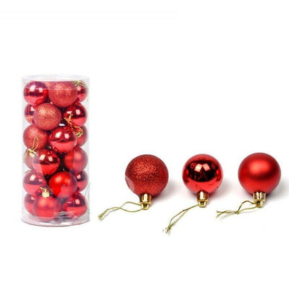 24Pcs/Pack Christmas Tree Xmas Balls Decorations Baubles Party Wedding Ornament - Fruit Green