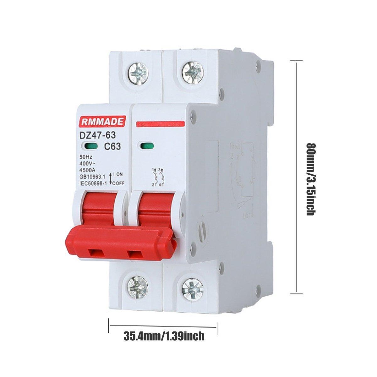 AC Circuit Breaker Solar 220-380V 2Pole Double MCB Mini 10-63 Amp - 16A