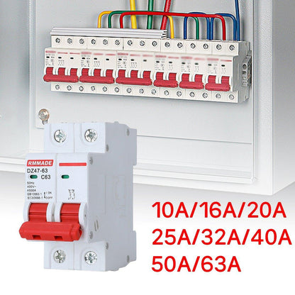 AC Circuit Breaker Solar 220-380V 2Pole Double MCB Mini 10-63 Amp - 25A