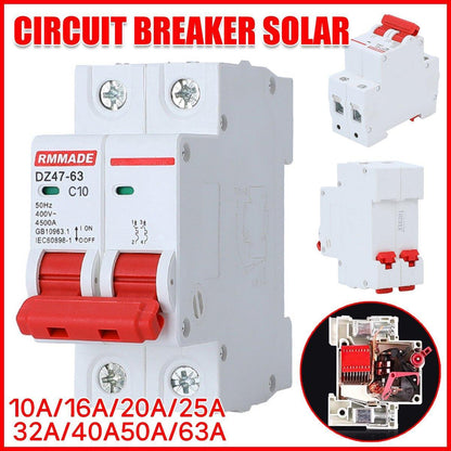 AC Circuit Breaker Solar 220-380V 2Pole Double MCB Mini 10-63 Amp - 32A